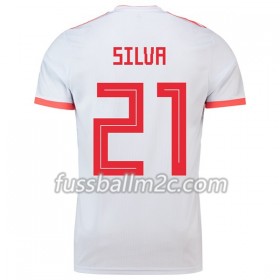 Fußballtrikots Spanien Silva 21 Auswärts Trikotsatz WM 2018